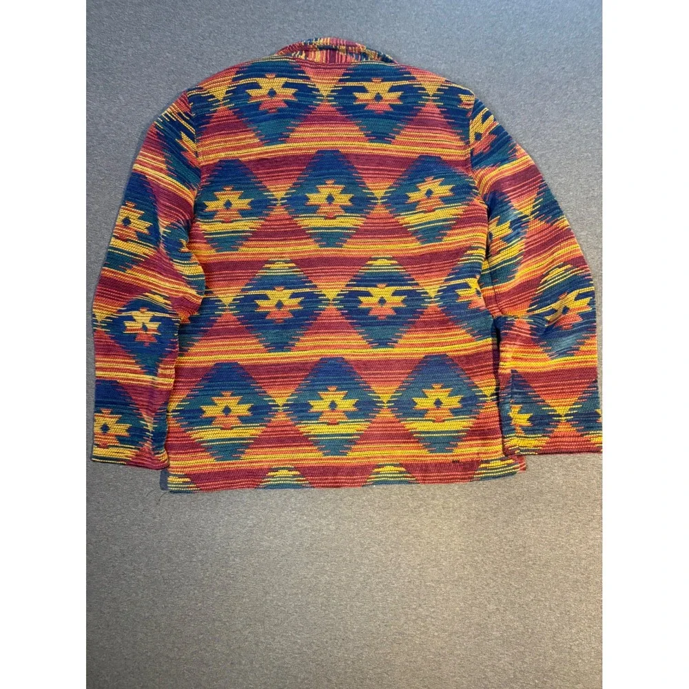 Alfred Dunner Womens Southwestern Tapestry Button Front Jacket Multicolor Sz 8‎